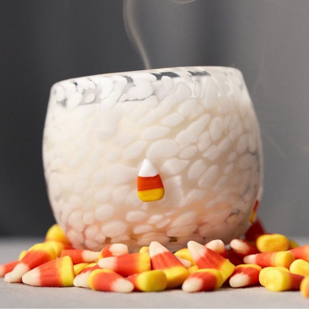 Anthropologie Mystic Confetti Icon Candy Corn Glass Candle